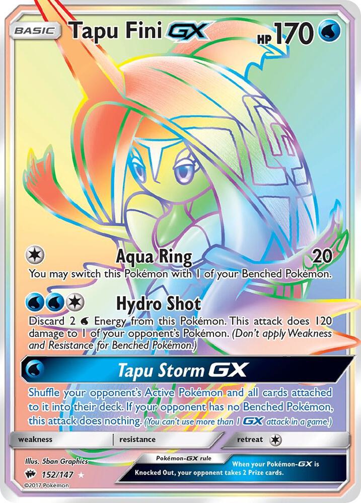 Tapu Fini GX Secret 152/147 (SM - Burning Shadows)  - Holofoil | Good Games Adelaide SA