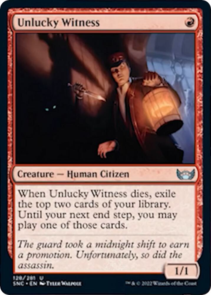Unlucky Witness 128 (Streets of New Capenna)  - Foil | Good Games Adelaide SA