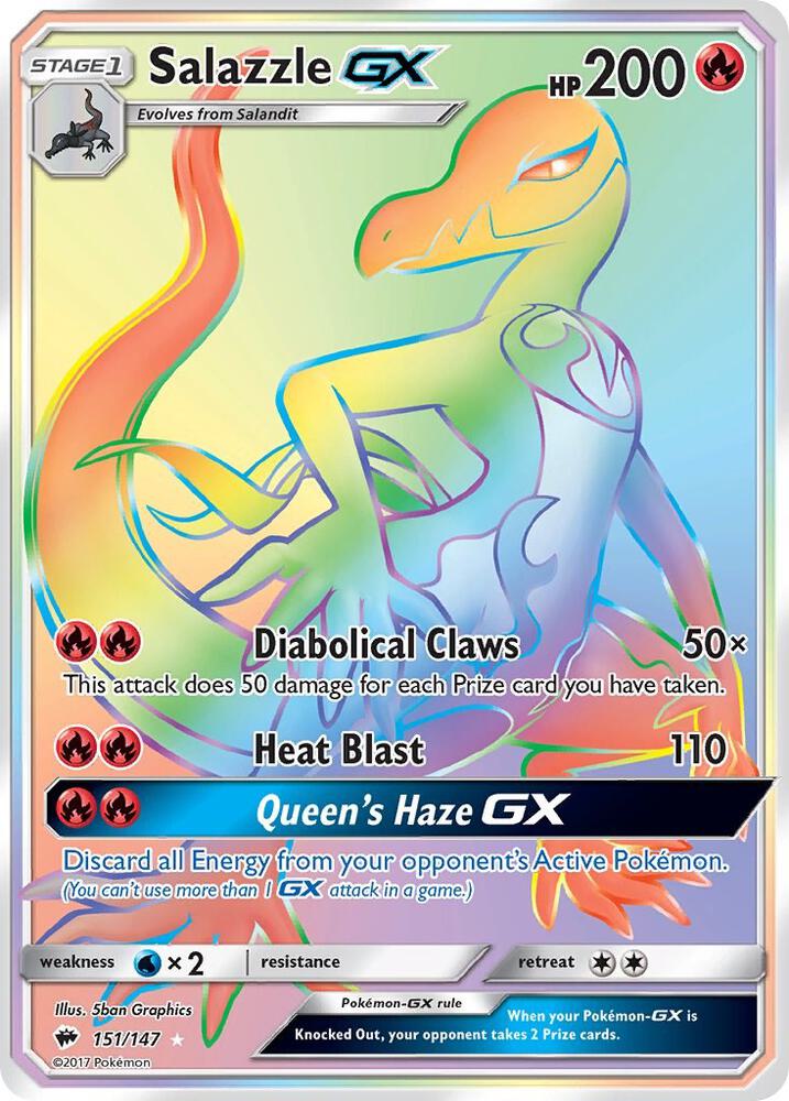 Salazzle GX Secret 151/147 (SM - Burning Shadows)  - Holofoil | Good Games Adelaide SA
