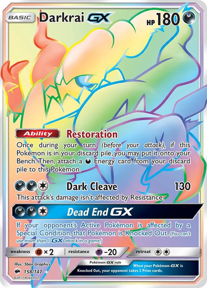 Darkrai GX Secret 158/147 (SM - Burning Shadows)  - Holofoil | Good Games Adelaide SA
