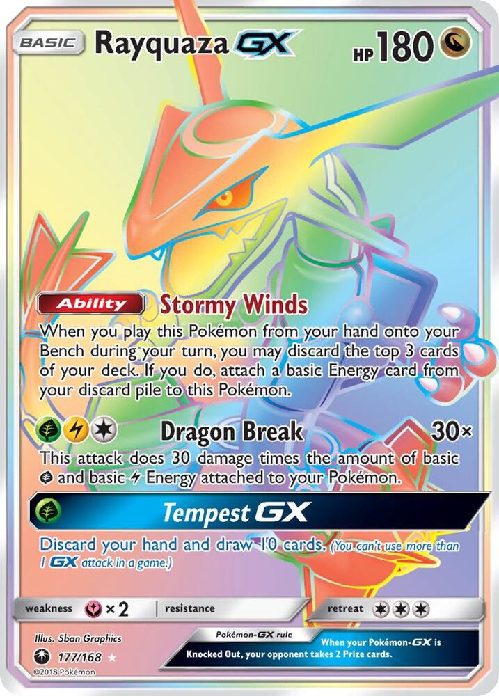 Rayquaza GX Secret 177/168 (SM - Celestial Storm)  - Holofoil | Good Games Adelaide SA