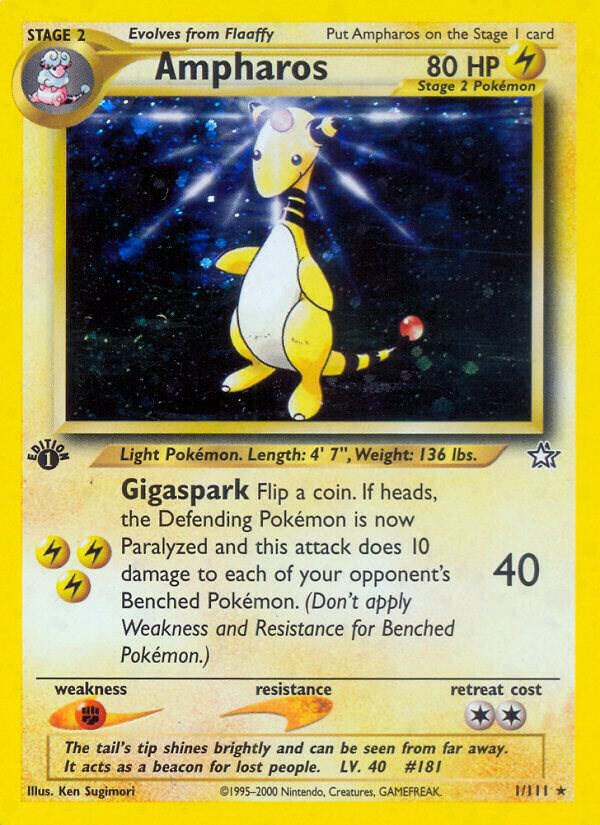 Ampharos 001/111 (Neo Genesis)  - Unlimited Holofoil | Good Games Adelaide SA