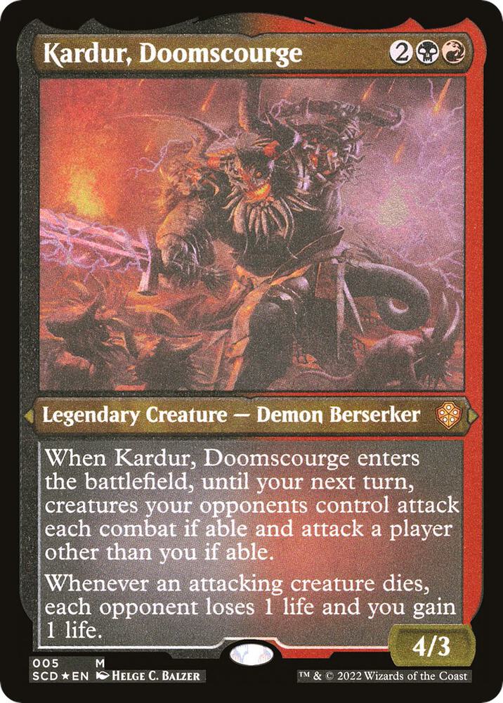 Kardur, Doomscourge 5 (Starter Commander Decks)  - Etched Foil | Good Games Adelaide SA