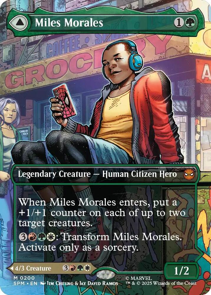 Miles Morales // Ultimate Spider-Man 200/198 (Marvel's Spider-Man)  - Borderless Foil | Good Games Adelaide SA
