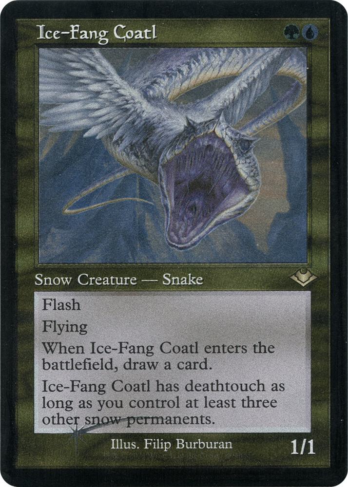 Ice-Fang Coatl 27 (Modern Horizons)  - Retro Etched Foil | Good Games Adelaide SA