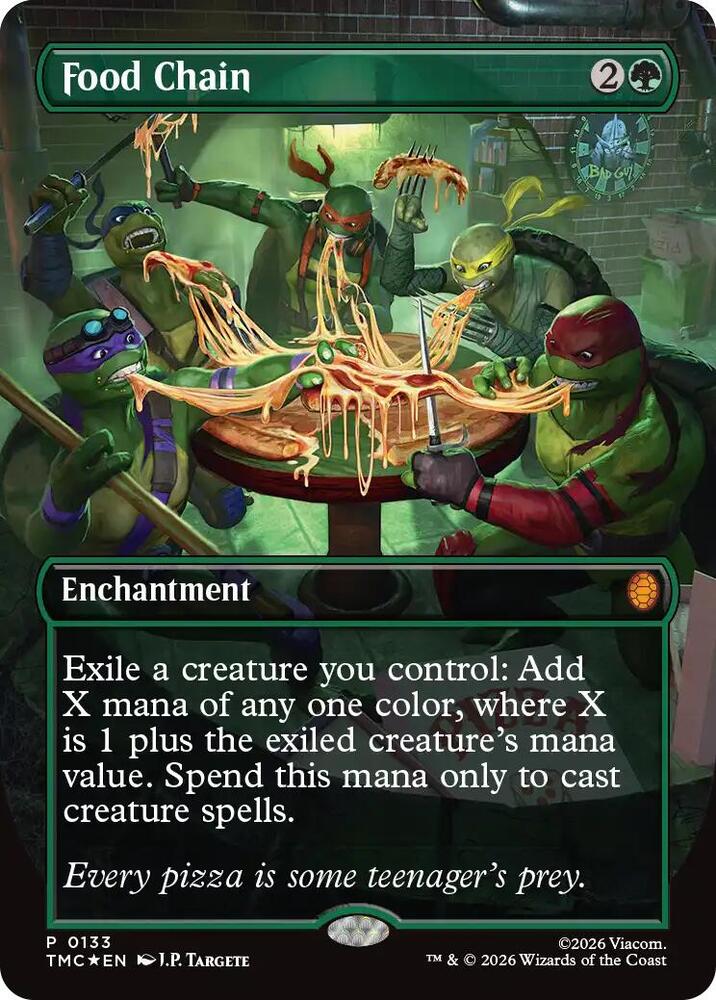 Food Chain Borderless 133 (Commander: Teenage Mutant Ninja Turtles)  - Foil | Good Games Adelaide SA