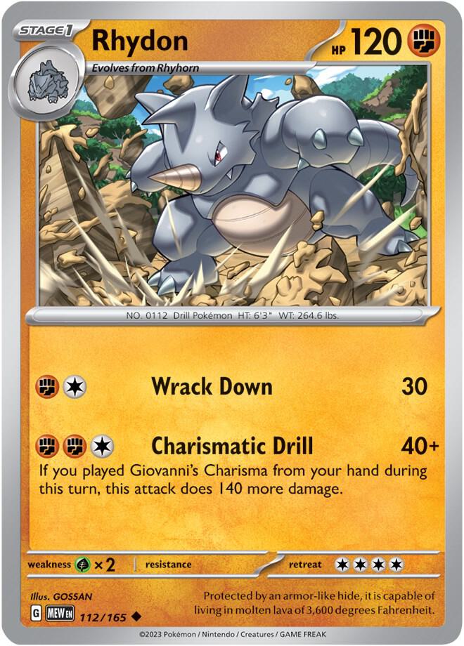 Rhydon 112/165 (SV: Scarlet & Violet 151)  | Good Games Adelaide SA