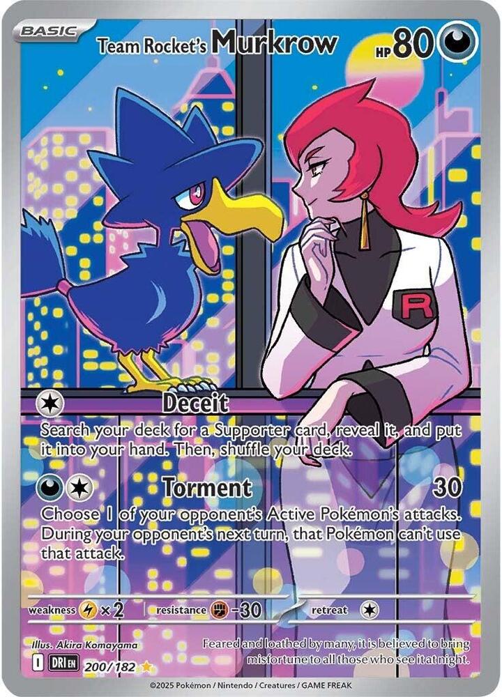 Team Rocket's Murkrow 200/182 (SV10: Destined Rivals)  - Holofoil | Good Games Adelaide SA