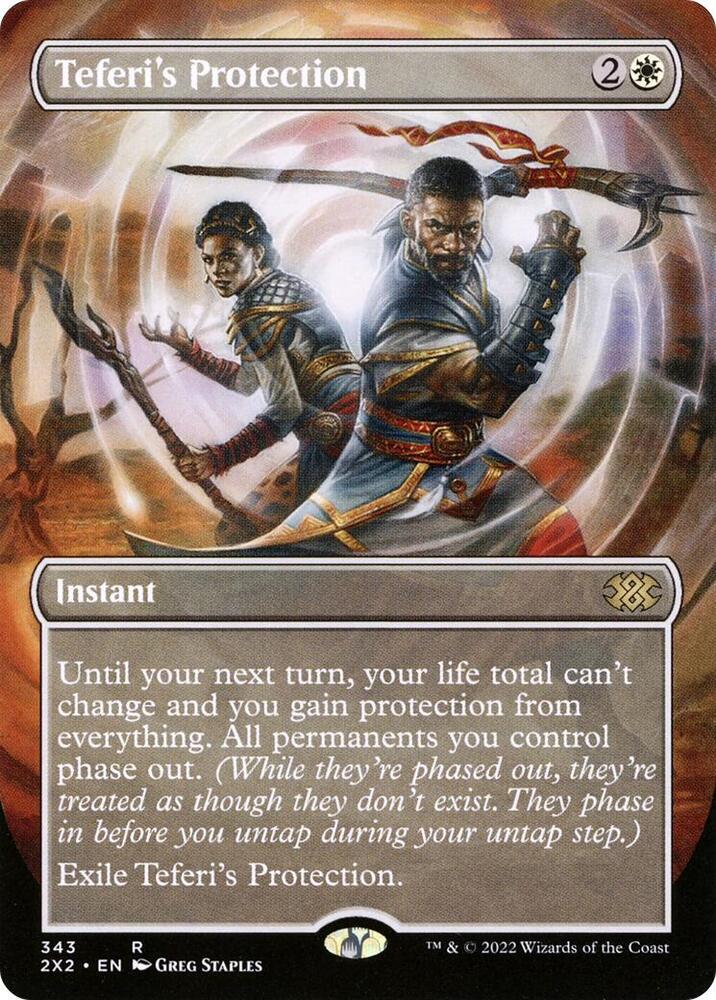 Teferis Protection Borderless 343 (Double Masters 2022)  - Foil | Good Games Adelaide SA