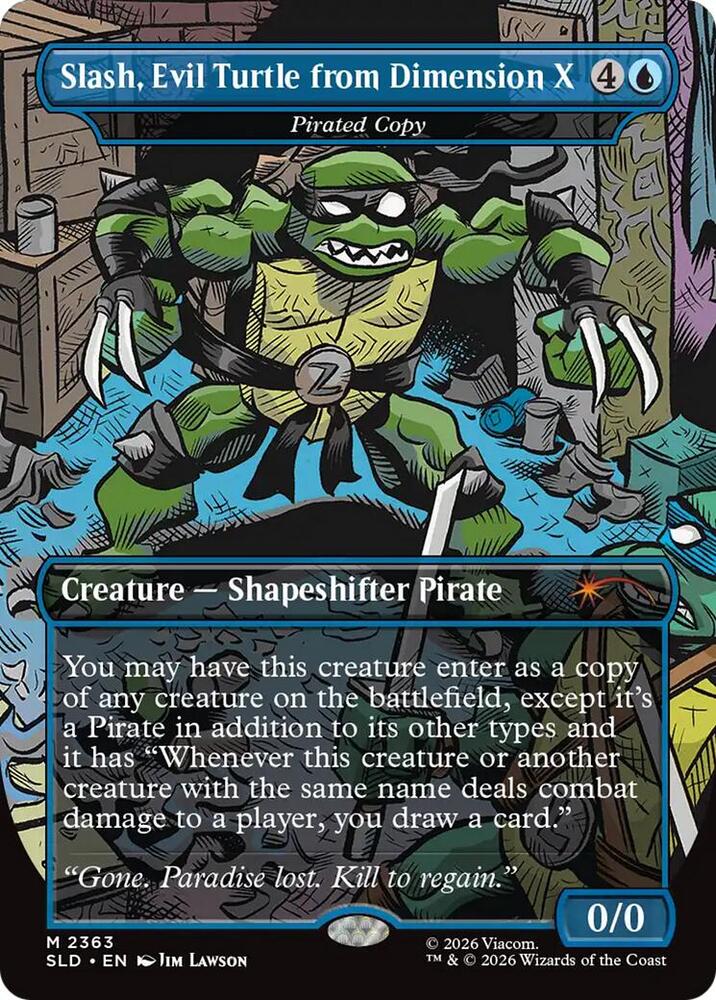 Slash Evil Turtle from Dimension X Pirated Copy 2363 (Secret Lair Drop Series)  - Foil | Good Games Adelaide SA