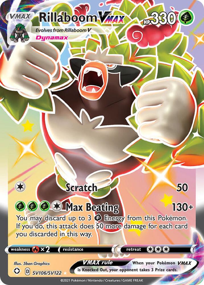 Rillaboom VMAX SV106/SV122 (Shining Fates: Shiny Vault)  - Holofoil | Good Games Adelaide SA