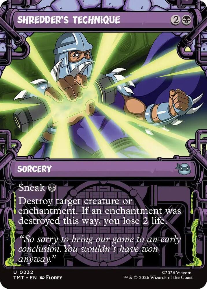 Shredder's Technique 232/260 (Teenage Mutant Ninja Turtles)  - Showcase Foil | Good Games Adelaide SA