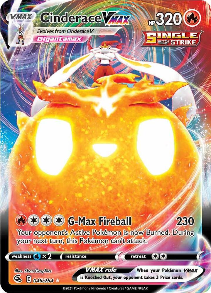 Cinderace VMAX 045/264 (SWSH08: Fusion Strike)  - Holofoil | Good Games Adelaide SA