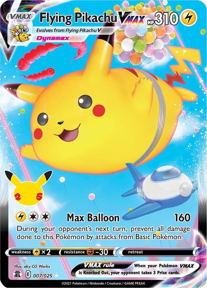 Flying Pikachu VMAX 007/025 (Celebrations)  - Holofoil | Good Games Adelaide SA