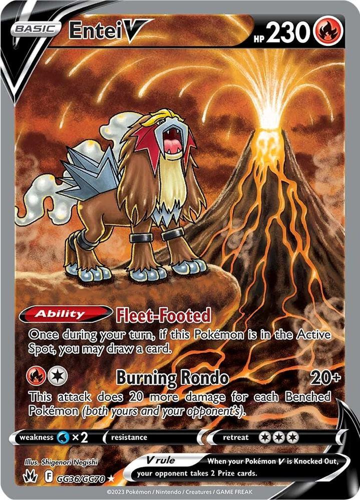 Entei V GG36/GG70 (Crown Zenith: Galarian Gallery)  - Holofoil | Good Games Adelaide SA
