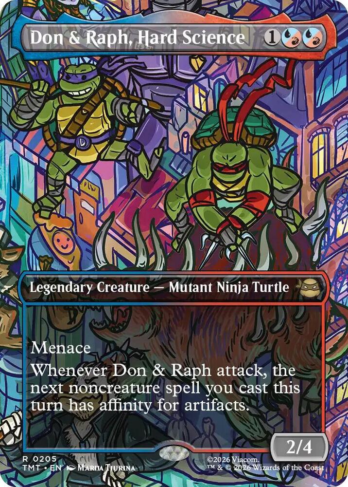 Don and Raph Hard Science Borderless 205/260 (Teenage Mutant Ninja Turtles)  - Borderless Foil | Good Games Adelaide SA