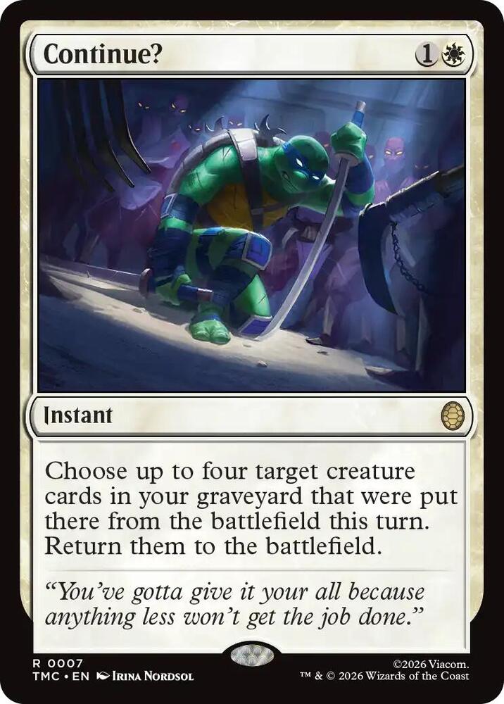 Continue 7 (Commander: Teenage Mutant Ninja Turtles)  - Foil | Good Games Adelaide SA