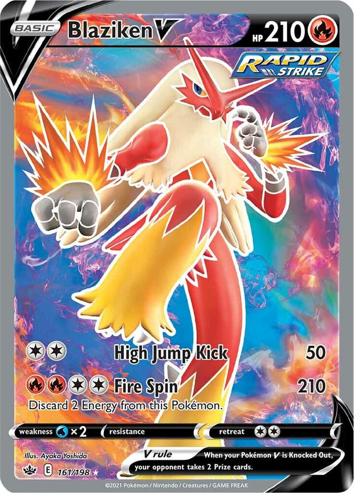 Blaziken V Full Art 161/198 (SWSH06: Chilling Reign)  - Holofoil | Good Games Adelaide SA