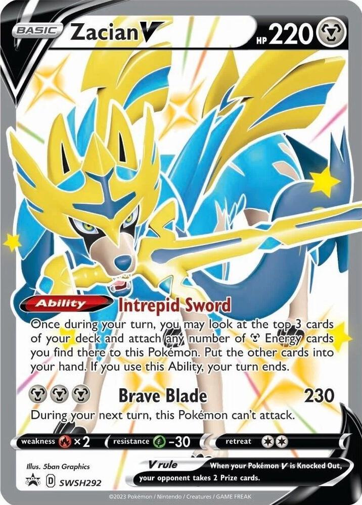 Zacian V Shiny SWSH292 (SWSH: Sword & Shield Promo Cards)  - Holofoil | Good Games Adelaide SA