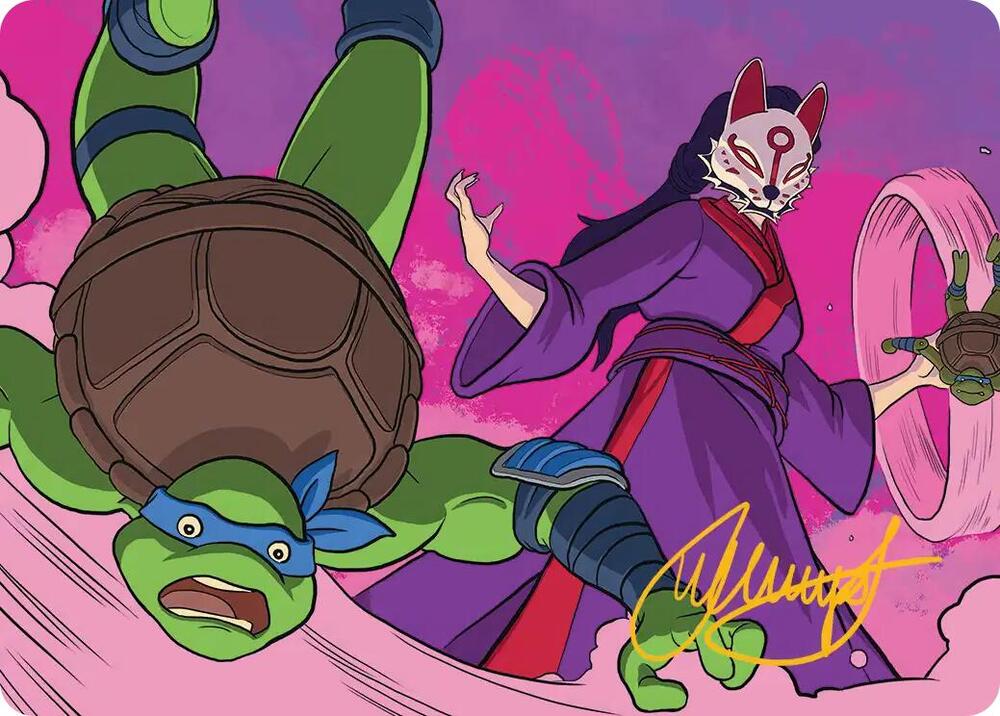 Kitsunes Technique Art Card Gold Stamped Signature 24 (Art Series: Teenage Mutant Ninja Turtles)  | Good Games Adelaide SA