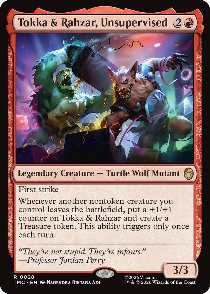 Tokka and Rahzar Unsupervised 28/0 (Commander: Teenage Mutant Ninja Turtles)  - Surge Foil | Good Games Adelaide SA