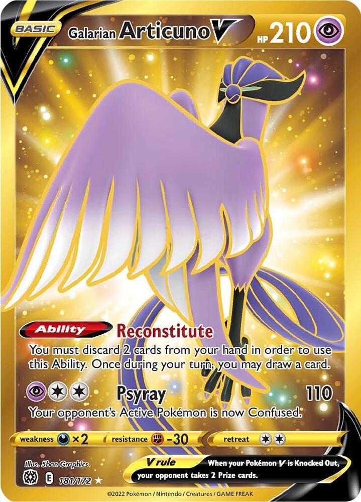 Galarian Articuno V Secret 181/172 (SWSH09: Brilliant Stars)  - Holofoil | Good Games Adelaide SA
