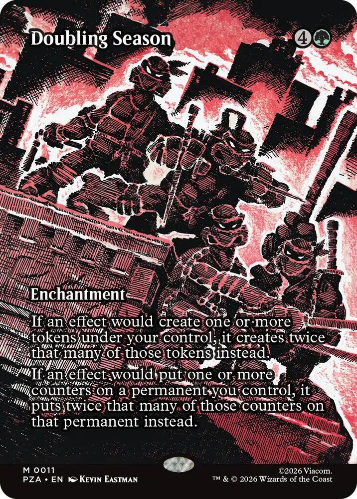 Doubling Season Borderless 11 (Teenage Mutant Ninja Turtles Source Material)  - Borderless Foil | Good Games Adelaide SA
