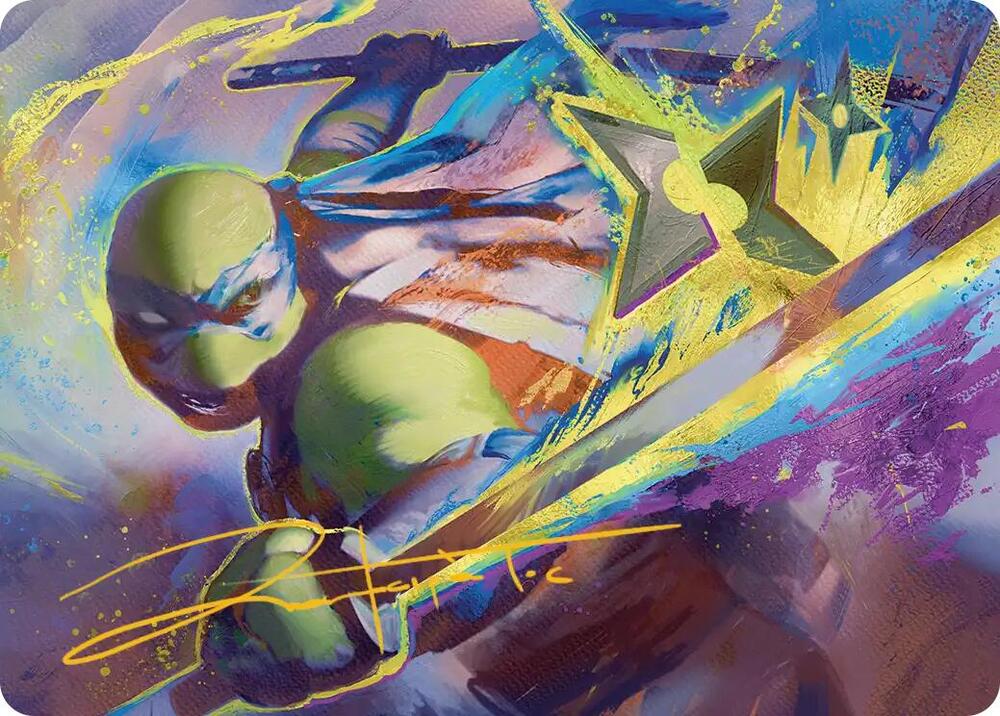 Leonardos Technique Art Card Gold Stamped Signature 2 (Art Series: Teenage Mutant Ninja Turtles)  | Good Games Adelaide SA