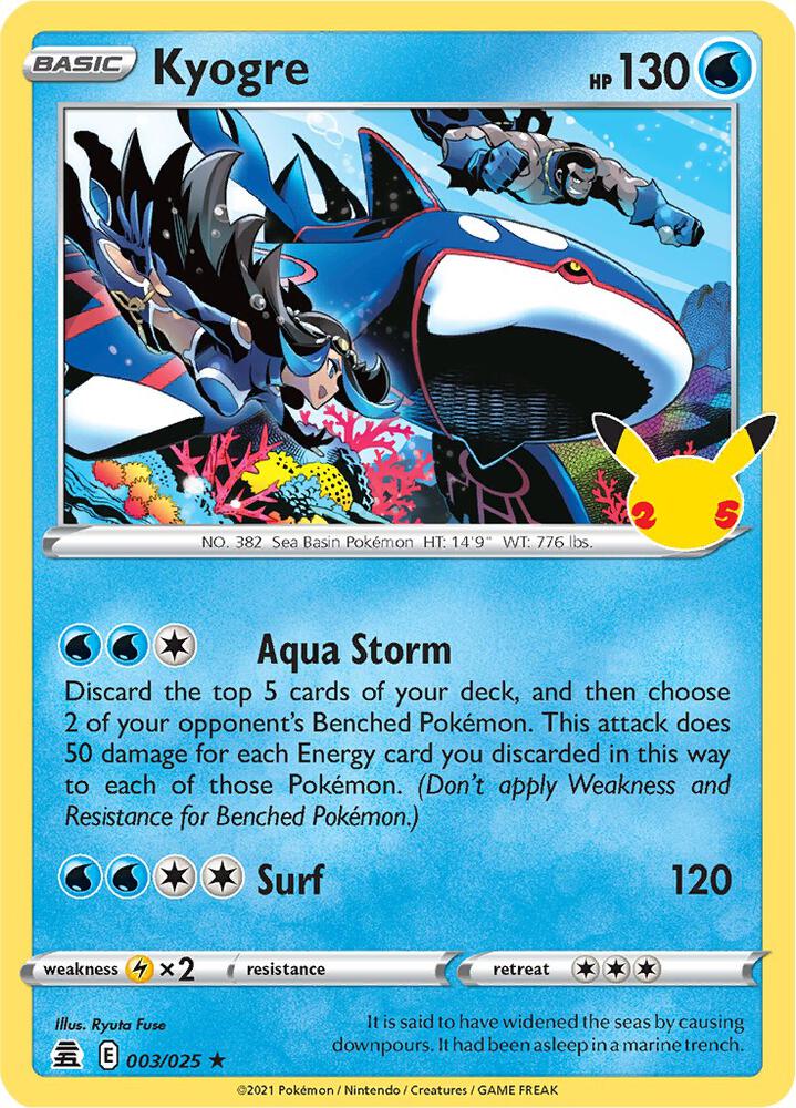 Kyogre 003/025 (Celebrations)  - Holofoil | Good Games Adelaide SA
