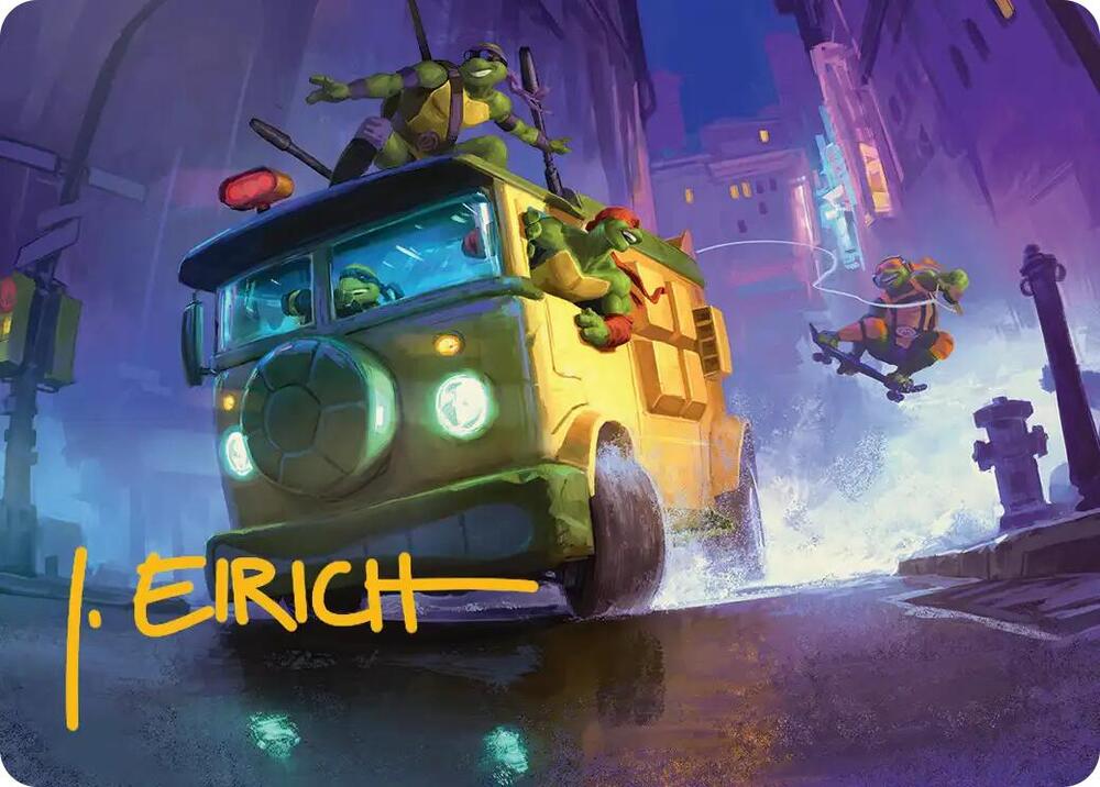 Turtle Van Art Card Gold Stamped Signature 19 (Art Series: Teenage Mutant Ninja Turtles)  | Good Games Adelaide SA