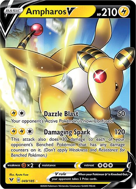 Ampharos V 049/185 (SWSH04: Vivid Voltage)  - Holofoil | Good Games Adelaide SA