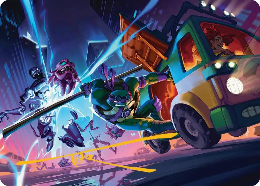 Donatello Rad Scientist Art Card Gold Stamped Signature 47 (Art Series: Teenage Mutant Ninja Turtles)  | Good Games Adelaide SA