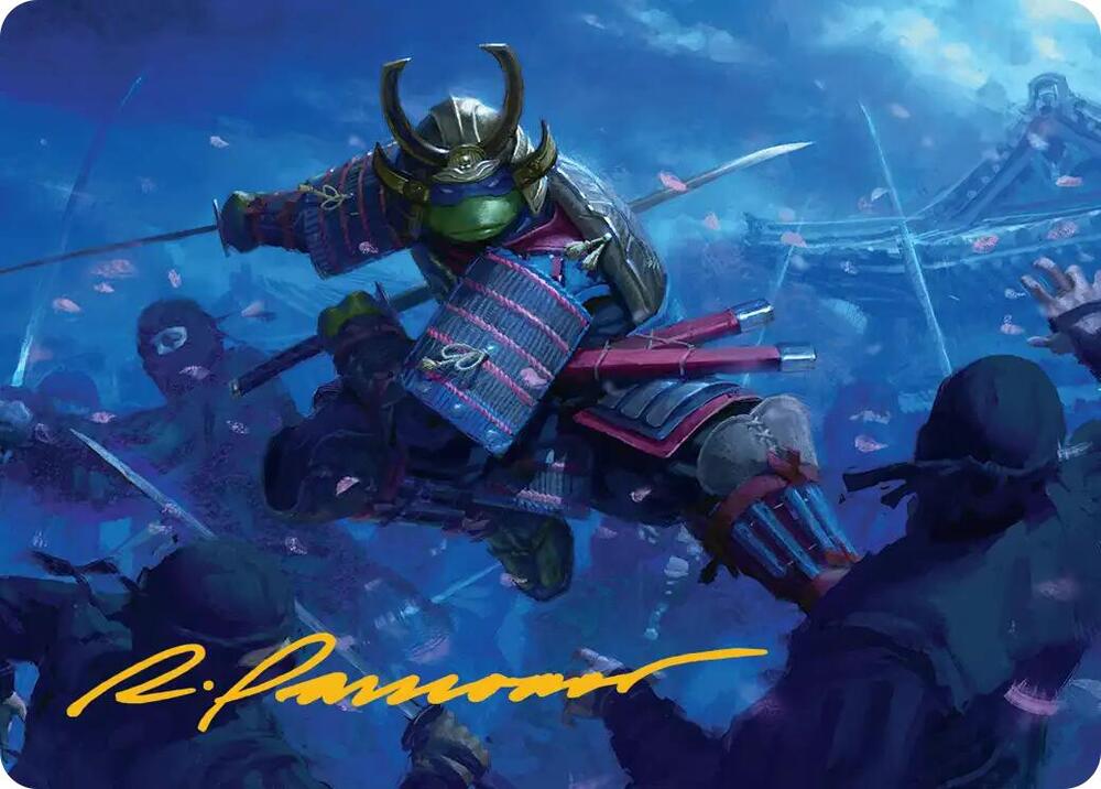 Leonardo Sewer Samurai Art Card 1 54 Gold Stamped Signature 1 (Art Series: Teenage Mutant Ninja Turtles)  | Good Games Adelaide SA