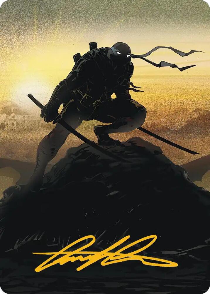 Leonardo Sewer Samurai Art Card 20 54 Gold Stamped Signature 20 (Art Series: Teenage Mutant Ninja Turtles)  | Good Games Adelaide SA
