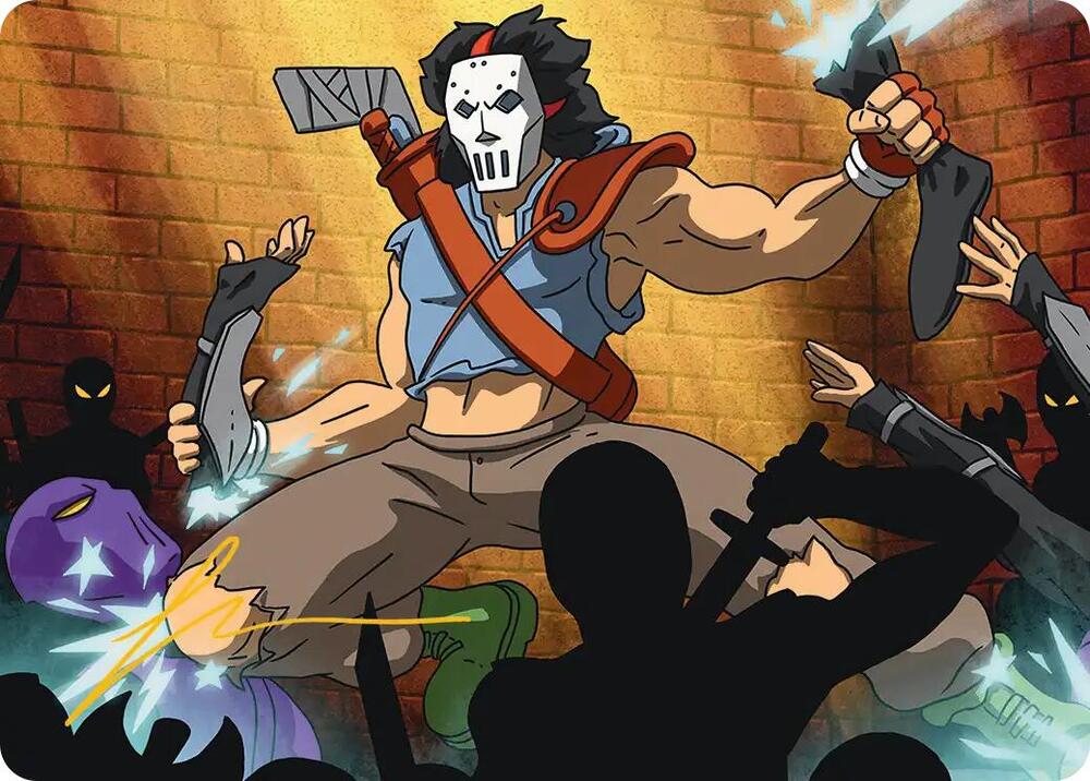 Casey Jones Vigilante Art Card Gold Stamped Signature 28 (Art Series: Teenage Mutant Ninja Turtles)  | Good Games Adelaide SA