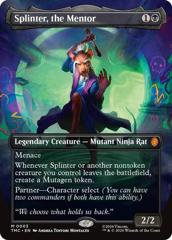 Splinter the Mentor 0003 Borderless 3 (Commander: Teenage Mutant Ninja Turtles)  - Foil | Good Games Adelaide SA