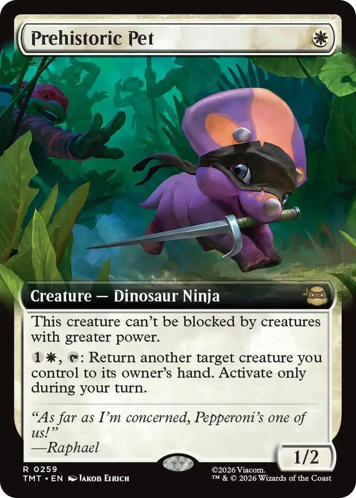 Prehistoric Pet  259/260 (Teenage Mutant Ninja Turtles)  - Extended Art Foil | Good Games Adelaide SA