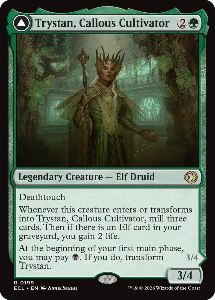 Trystan, Callous Cultivator // Trystan, Penitent Culler 199 (Lorwyn Eclipsed)  | Good Games Adelaide SA