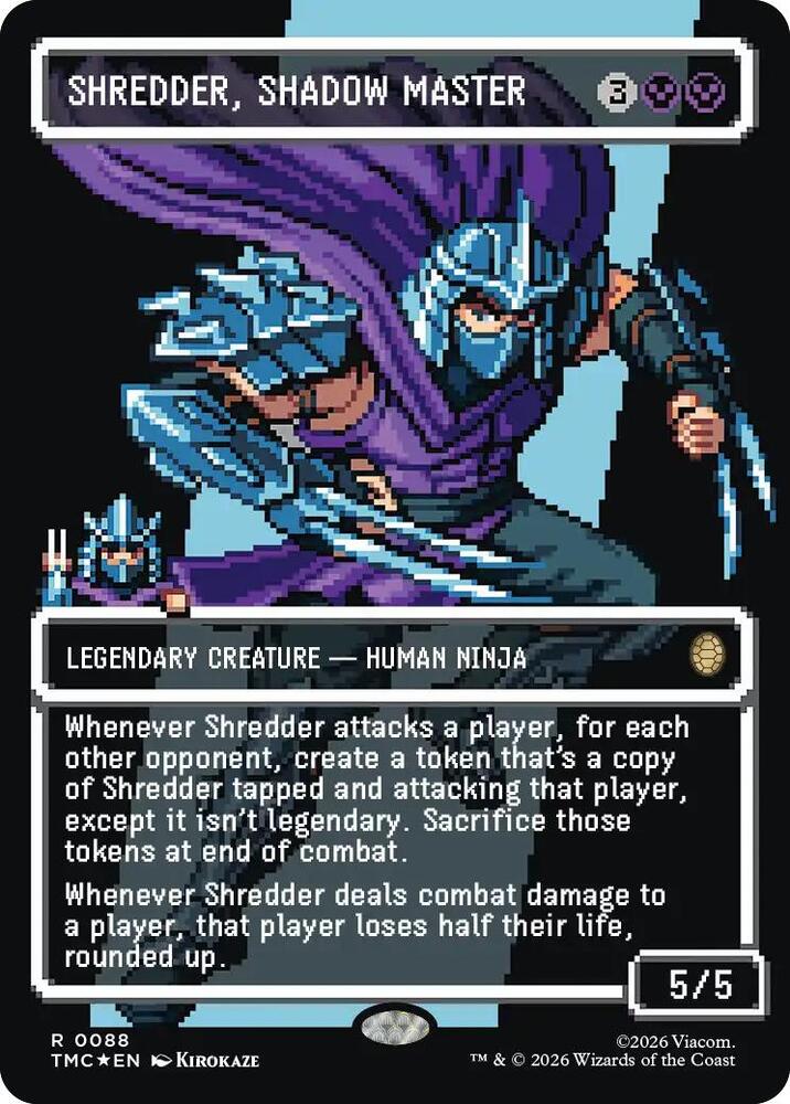 Shredder Shadow Master Borderless  88/0 (Commander: Teenage Mutant Ninja Turtles)  - Surge Foil | Good Games Adelaide SA