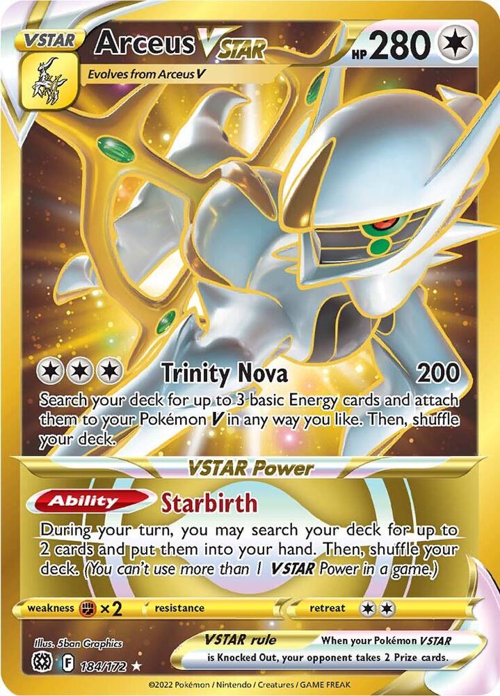 Arceus VSTAR Secret 184/172 (SWSH09: Brilliant Stars)  - Holofoil | Good Games Adelaide SA