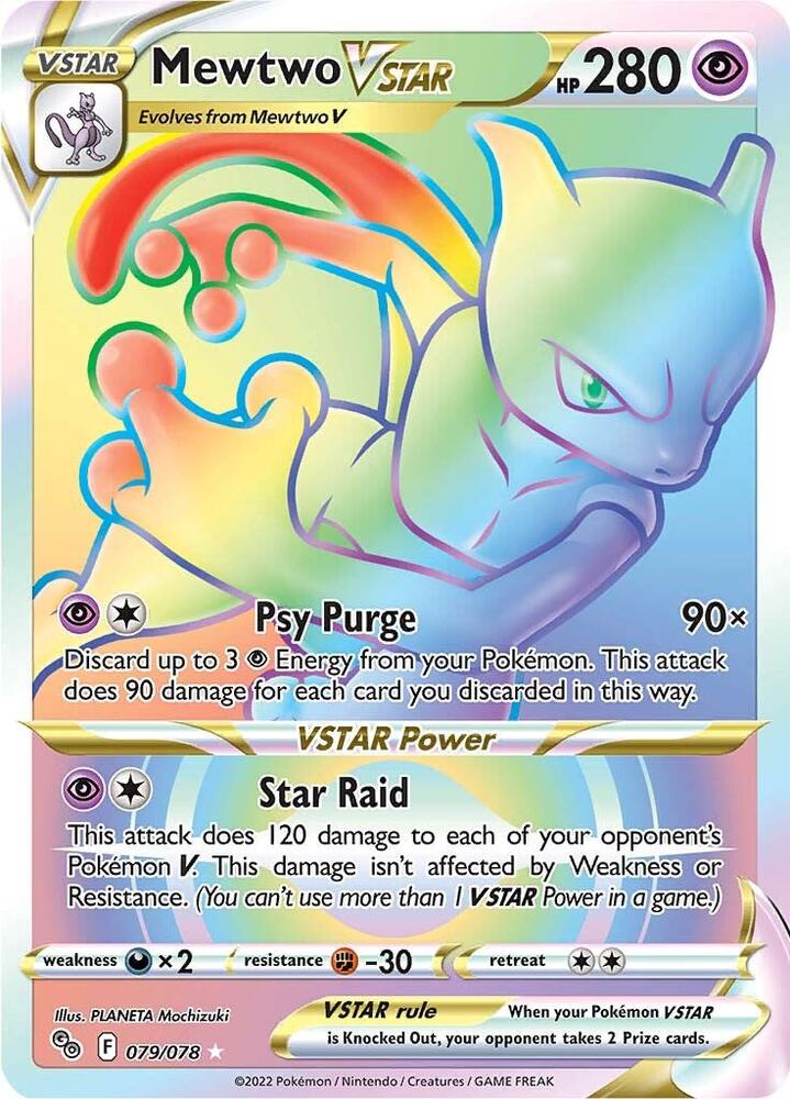 Mewtwo VSTAR 79 Secret 079/078 (Pokemon GO)  - Holofoil | Good Games Adelaide SA