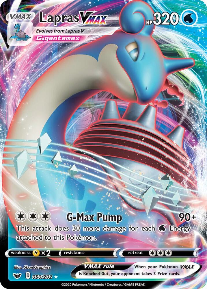 Lapras VMAX 050/202 (SWSH01: Sword & Shield Base Set)  - Holofoil | Good Games Adelaide SA
