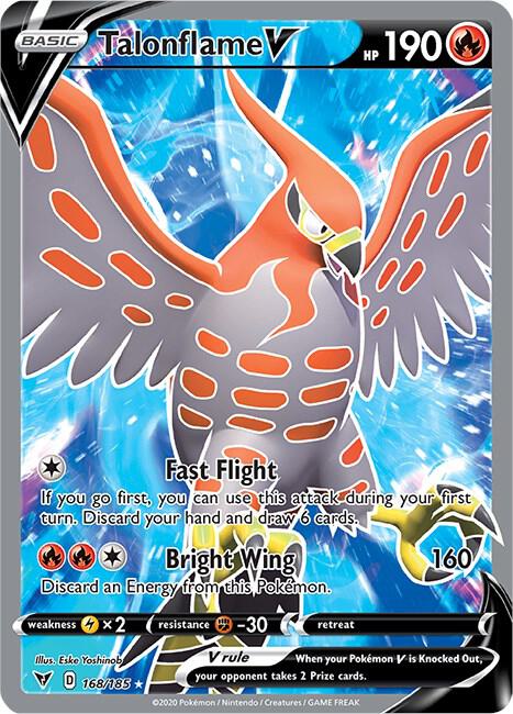 Talonflame V Full Art 168/185 (SWSH04: Vivid Voltage)  - Holofoil | Good Games Adelaide SA