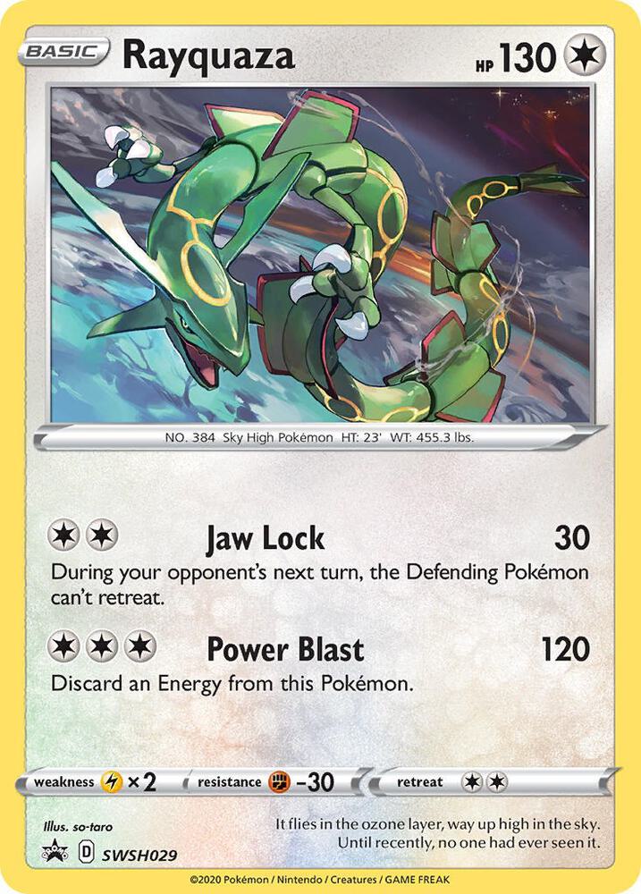 Rayquaza SWSH029 (SWSH: Sword & Shield Promo Cards)  - Holofoil | Good Games Adelaide SA