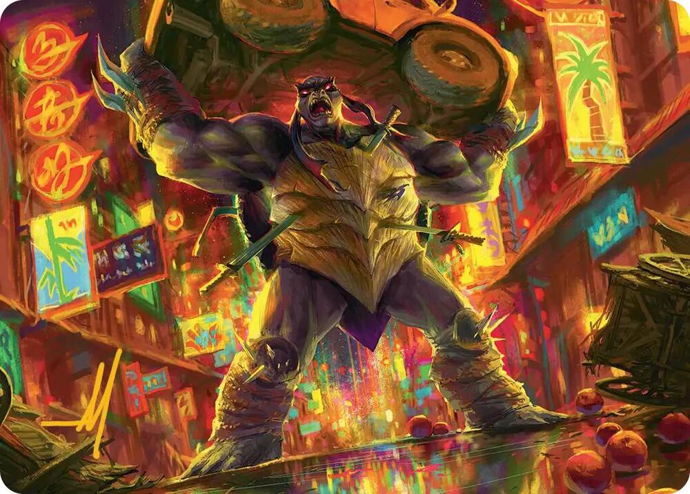 Slash Reptile Rampager Art Card Gold Stamped Signature 10 (Art Series: Teenage Mutant Ninja Turtles)  | Good Games Adelaide SA