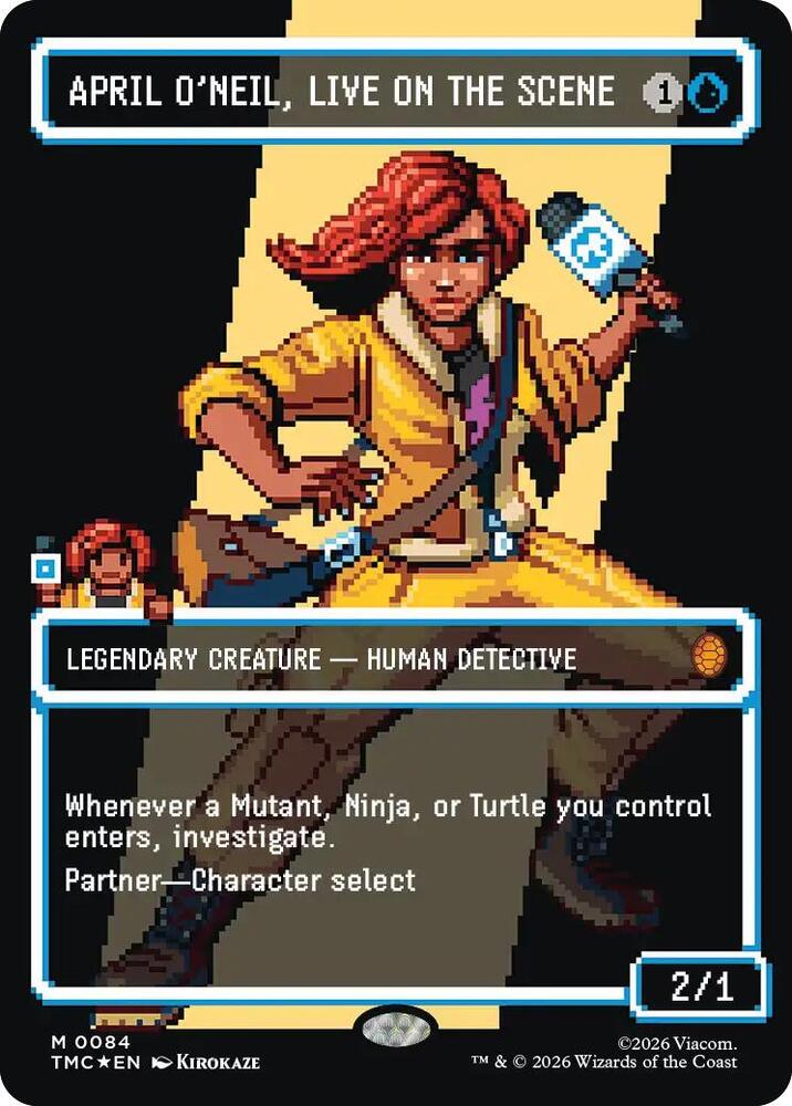 April ONeil Live on the Scene Borderless  84/0 (Commander: Teenage Mutant Ninja Turtles)  - Surge Foil | Good Games Adelaide SA