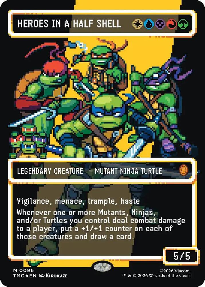 Heroes in a Half Shell 0096 Borderless Surge Foil 96 (Commander: Teenage Mutant Ninja Turtles)  - Foil | Good Games Adelaide SA