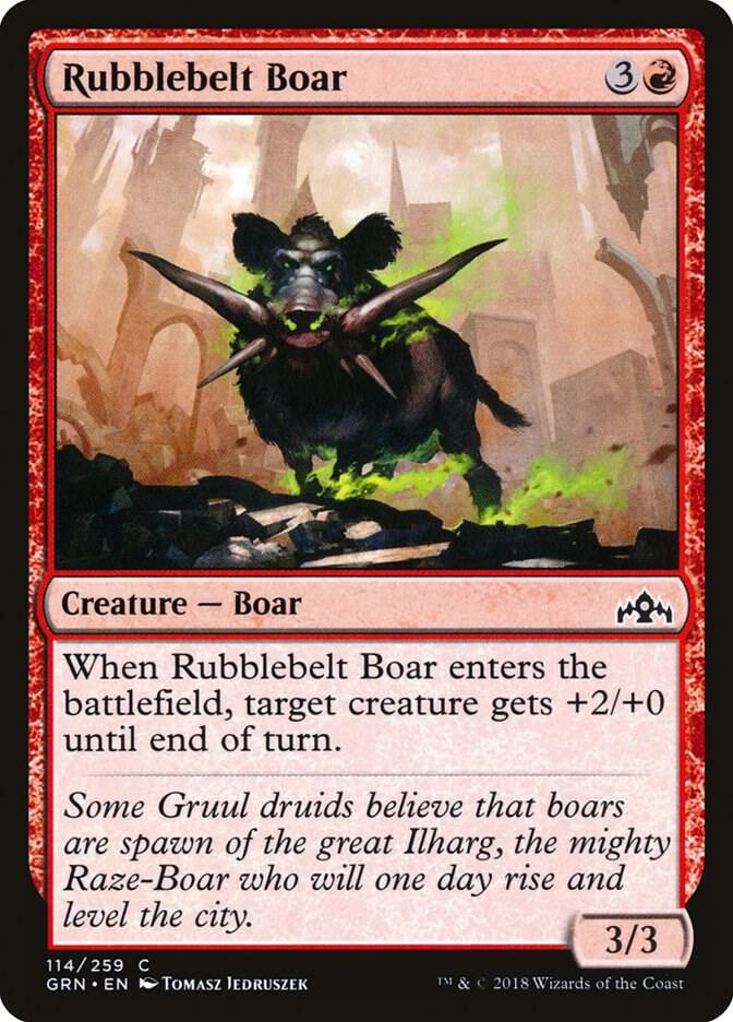 Rubblebelt Boar 114 (Guilds of Ravnica)  - Foil | Good Games Adelaide SA