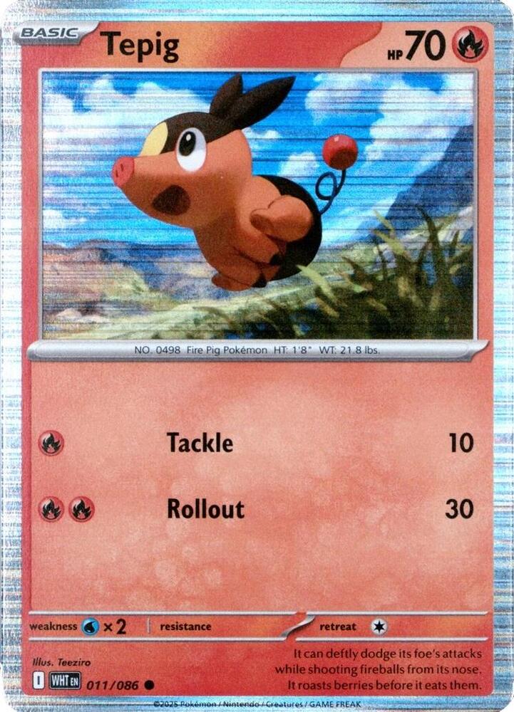 Tepig Unova Poster Collection 011/086 (Miscellaneous Cards & Products)  - Holofoil | Good Games Adelaide SA