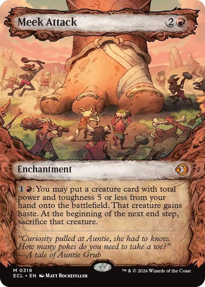 Meek Attack  319/408 (Lorwyn Eclipsed)  - Showcase Foil | Good Games Adelaide SA